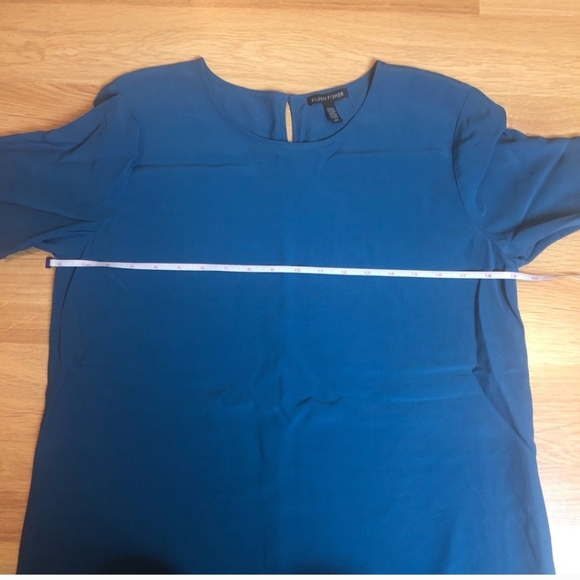 Eileen Fisher Blue crepe Shift Dress - Picture 8 of 10